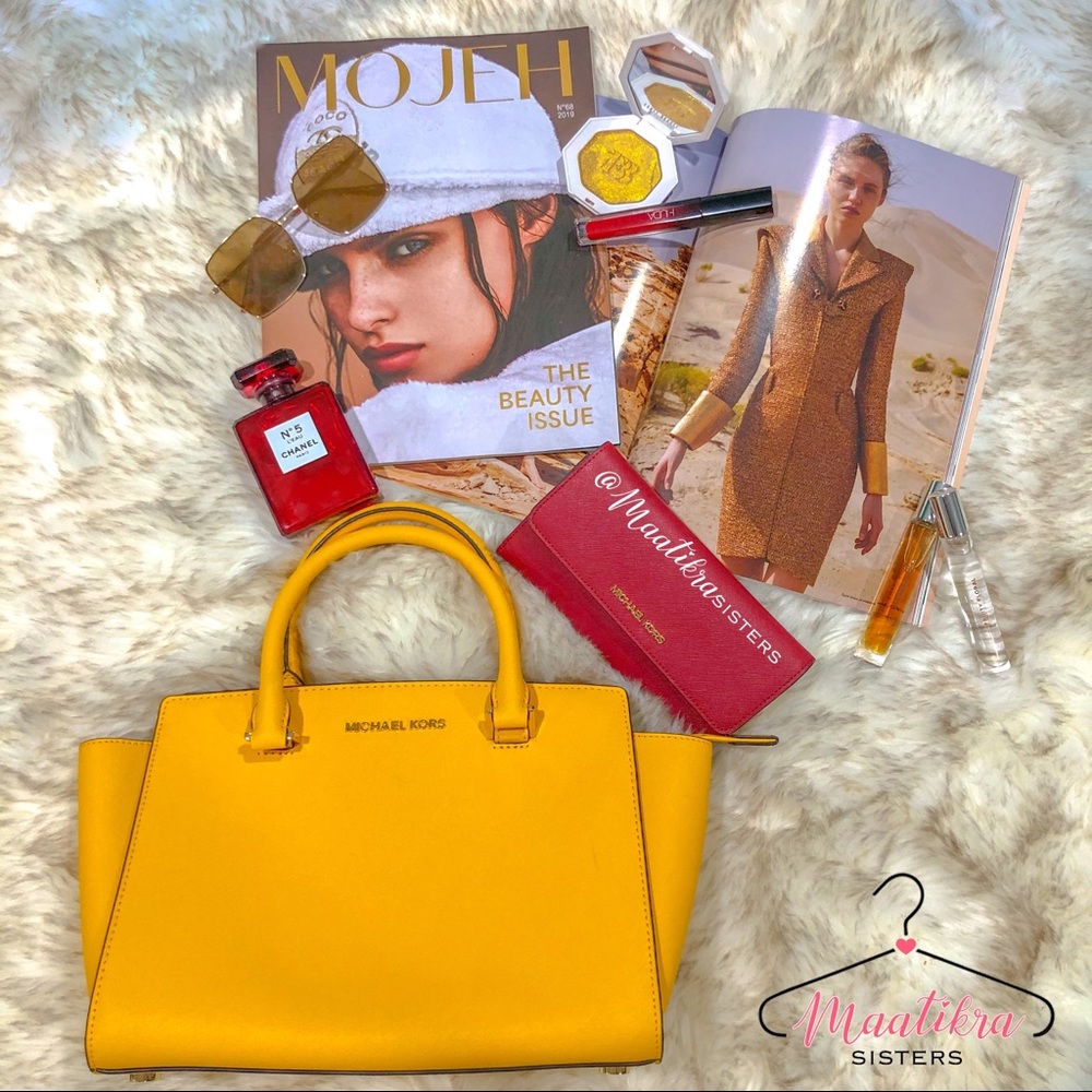 Micheal Kors Mustard Yellow and Ketchup Red Wallet
